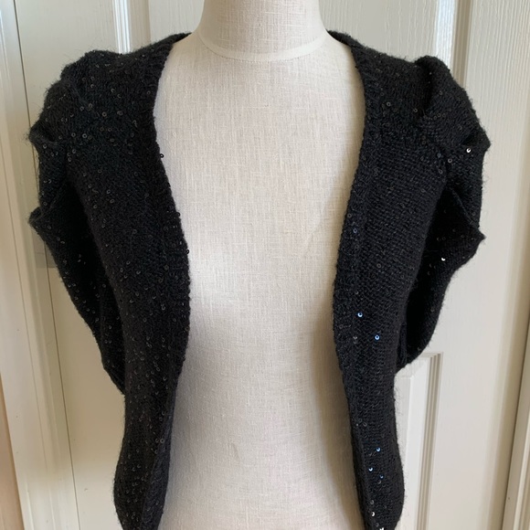 Kookai black sequined sweater shrug - Picture 1 of 8